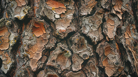 Natural textures of tree bark close-up, capturing earthy tones and rough surfacesの素材