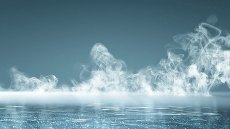 Water spray from an atomizer, creating a realistic mist effect against a clean backdropの素材