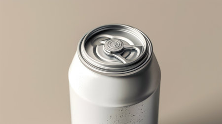Close-up of a white spray paint can mockup with a blank label, ready for customizationの素材