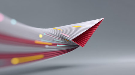 Explore a unique three-dimensional abstract composition featuring flowing curves, vibrant colors, and modern design elements suitable for creative projects.の素材