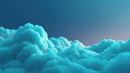 Beautiful blue clouds create a magical atmosphere in a gradient sky, perfect for backgrounds or nature-inspired designs. A serene moment captured in time.の素材