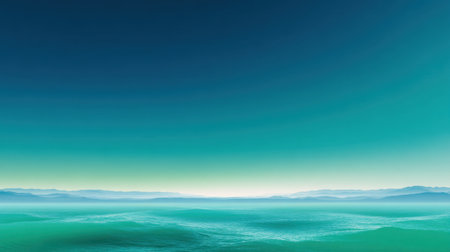 An expansive ocean view featuring calm waters and a soothing blue sky under a gentle horizon, creating a serene atmosphere perfect for relaxation and inspiration.の素材