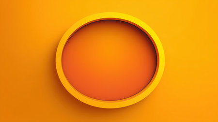 A bold yellow circular frame set against a vibrant yellow background featuring a softer orange inner area. Ideal for showcasing creative designs and modern art projects.の素材