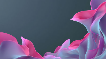 This abstract image features colorful waves in soft pink and blue tones, creating a vibrant yet calming effect. Perfect for artistic projects or creative designs.の素材