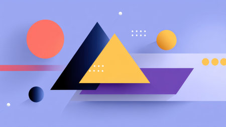 A captivating geometric design featuring colorful shapes and soft pastel tones. This modern abstract composition is perfect for creative projects and digital art.の素材