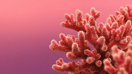 Close-up view of a vibrant coral structure showcasing its intricate textures. This image captures the beauty of marine ecosystems in rich colors, highlighting underwater life.の素材