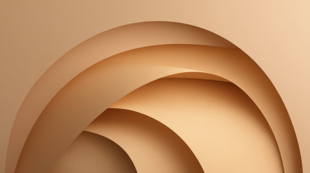 This elegant abstract image features curved layers in warm earthy tones, perfect for modern design projects, wallpaper, or creative branding concepts.の素材