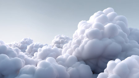 Experience the calming beauty of soft and fluffy clouds against a serene blue sky, perfect for inspiring creativity in various projects related to nature and tranquility.の素材