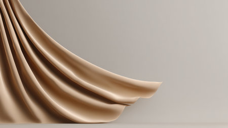 A beautiful and elegant drape of fabric on a soft neutral background, emphasizing smooth textures and graceful lines, perfect for design and artistic projects.の素材