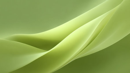 This image showcases a soft flowing fabric in various vibrant green tones. The gentle curves and smooth texture create an elegant and calming visual perfect for various design needs.の素材