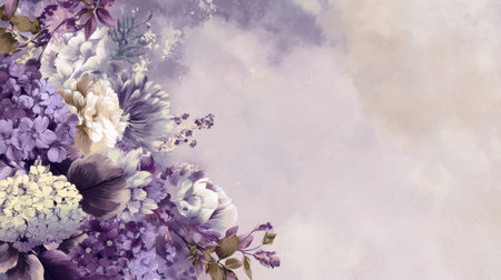 A stunning floral arrangement featuring soft purple tones and delicate textures, perfect for adding a touch of elegance to home decor or inspiring event designs.の素材