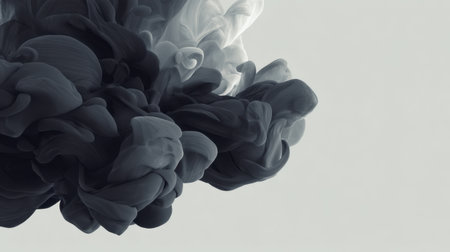This image features an elegant swirl of black and white smoke against a light background, perfect for modern projects and creative design applications.の素材