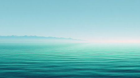 A tranquil ocean landscape featuring gentle waves and a soft horizon. This serene image captures the essence of calmness and natural beauty, ideal for relaxation themes.の素材