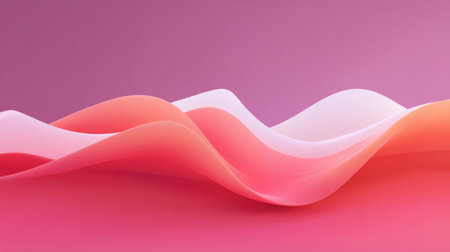 Elegant and colorful abstract design featuring soft waves in pink and white gradients. Perfect background for modern projects, websites, and artistic expressions.の素材