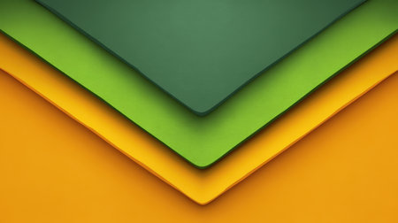 This image features colorful layers of textured paper in vibrant green, yellow, and orange tones, perfect for artistic projects and creative backgrounds.の素材