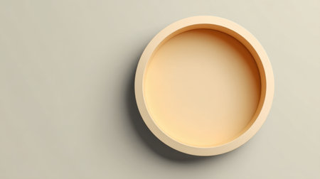 This minimalist round plate sits elegantly against a light background, perfect for showcasing gourmet dishes, ideal for modern dining and food photography.の素材