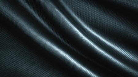 This image features a smooth black textile fabric that embodies elegance and luxury, showcasing subtle textures and shine perfect for various design contexts.の素材