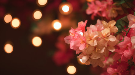 A stunning close-up of soft pink blossoms with a warm bokeh background, ideal for conveying beauty, tranquility, and romance in various floral-themed projects.の素材