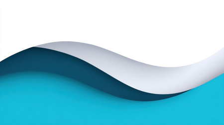This image features an abstract design with smooth curves in blue and white, creating a tranquil and modern backdrop ideal for various creative projects.の素材