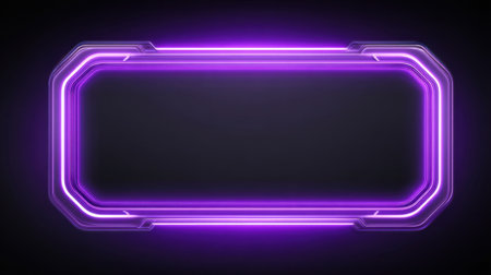 This vibrant neon purple frame showcases a sleek design on a dark background, perfect for enhancing modern digital works, advertisements, or social media posts.の素材