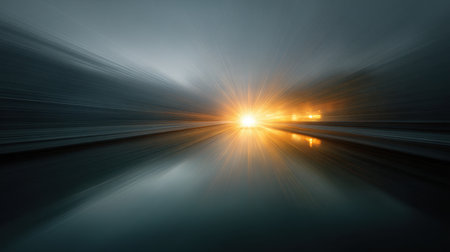 This captivating image captures a blurred sunset over water, showcasing vivid reflections and dynamic light, creating a serene and atmospheric ambiance perfect for art and nature lovers.の素材