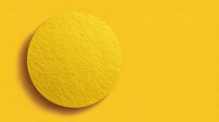 This image features a vibrant yellow circle on a smooth yellow background. It provides a striking visual element suitable for various creative and artistic projects.の素材
