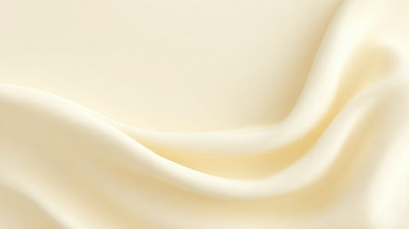 This beautiful beige satin fabric features smooth waves and delicate texture, perfect for fashion, elegant decor, or creative design applications in various projects.の素材