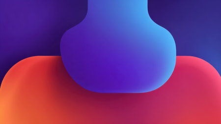 Vibrant abstract shapes with smooth curves create a modern background perfect for design projects. Ideal for digital art, wallpapers, and creative compositions.の素材