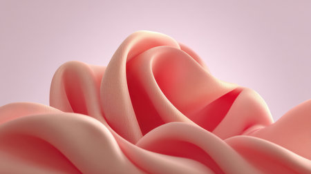 This image features soft, flowing pink fabric waves creating a serene abstract background, perfect for projects related to textiles, fashion, or elegant design concepts.の素材