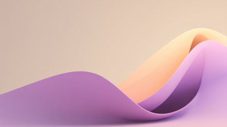 This image features an abstract design of soft pastel waves, blending seamlessly in a tranquil palette. Ideal for modern design projects and serene backgrounds.の素材