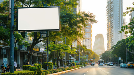 Billboard template in a cultural district, waiting to promote communityの素材