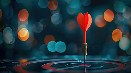 Business target with arrow, achieving goals and objectivesの素材