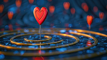 Business target icon with arrow hitting center, achieving goalsの素材