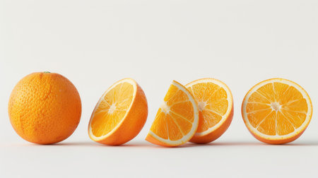 Isolated image of fresh oranges on a white background. Perfect for health and nutrition visuals.の素材