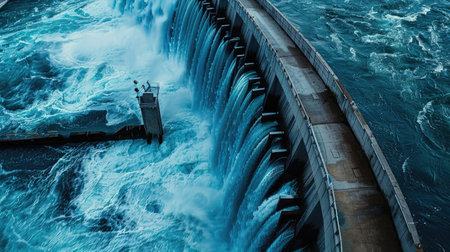 Hydroelectric power contributing to sustainable development, ecologyの素材