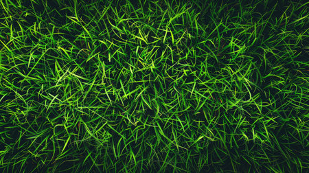 Vivid green grass background texture, creating a natural and vibrant lawn effectの素材