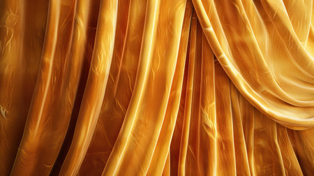 Elegant abstract background with golden orange velvet curtains, rich textureの素材