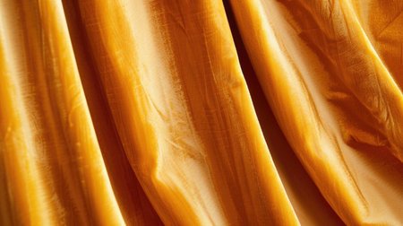 Soft and elegant golden orange velvet curtains, close-up texture, abstract backgroundの素材