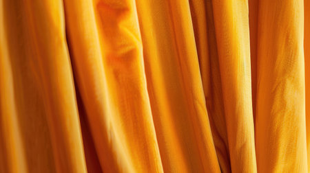 Golden orange velvet curtains, close-up texture, abstract and elegant backgroundの素材