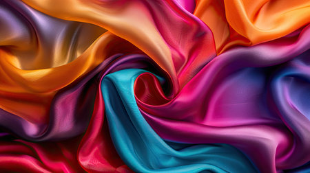 Rich and colorful silk fabric texture, perfect for high-end design and textile inspirationの素材