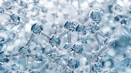 Transparent molecular bonds creating a detailed texture pattern, ideal for science and educational purposesの素材