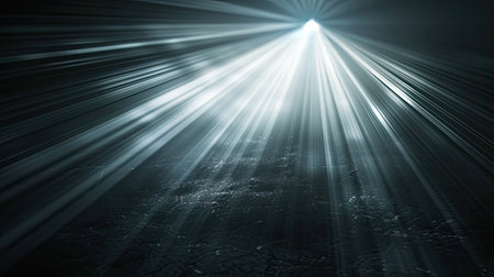 Close-up view of a concentrated light beam on a dark backgroundの素材