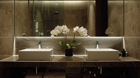 Elegant mirror frame, elevating bathroom decor with style and qualityの素材