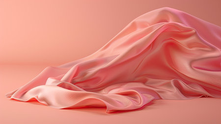 Soft, flowing cloth background for high-end product presentation and luxury mockup, with clean area for text or brandingの素材