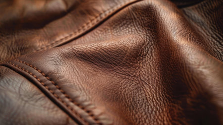 High-resolution leather texture with a clean seam, perfect for backgrounds and fashion material mockupsの素材