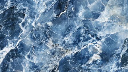 Blue marble granite with white patterns and smooth texture, perfect for ceramic floors, counters, and interior decorationの素材