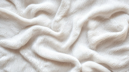 Close-up of white jersey fabric texture with visible knit pattern, perfect for backgrounds and textilesの素材