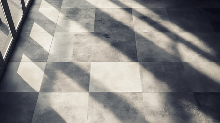 Sleek, minimalist floor tile pattern in shades of gray, perfect for a modern, industrial lookの素材