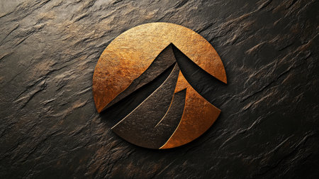 Modern logo design on a textured background, showcasing branding and identity in graphic designの素材