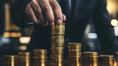 Business professional securing assets through wealth preservation, ensuring continuous passive income and freedomの素材